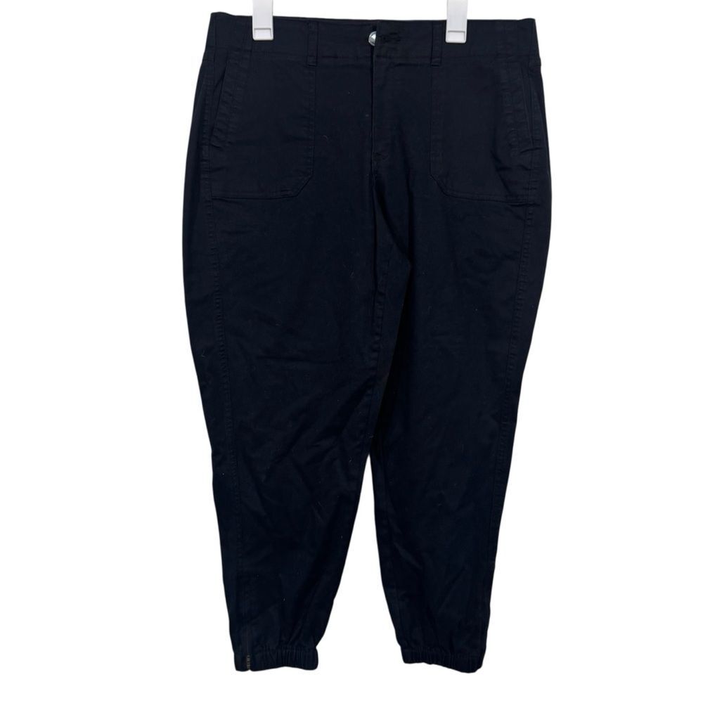 Lane Bryant Black Cotton Tapered Leg Pants